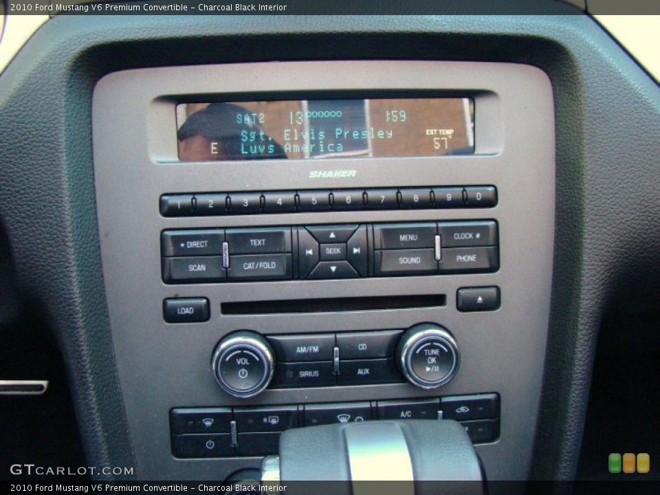 Charcoal Black Interior Controls for the 2010 Ford Mustang V6 Premium Convertible #39863731