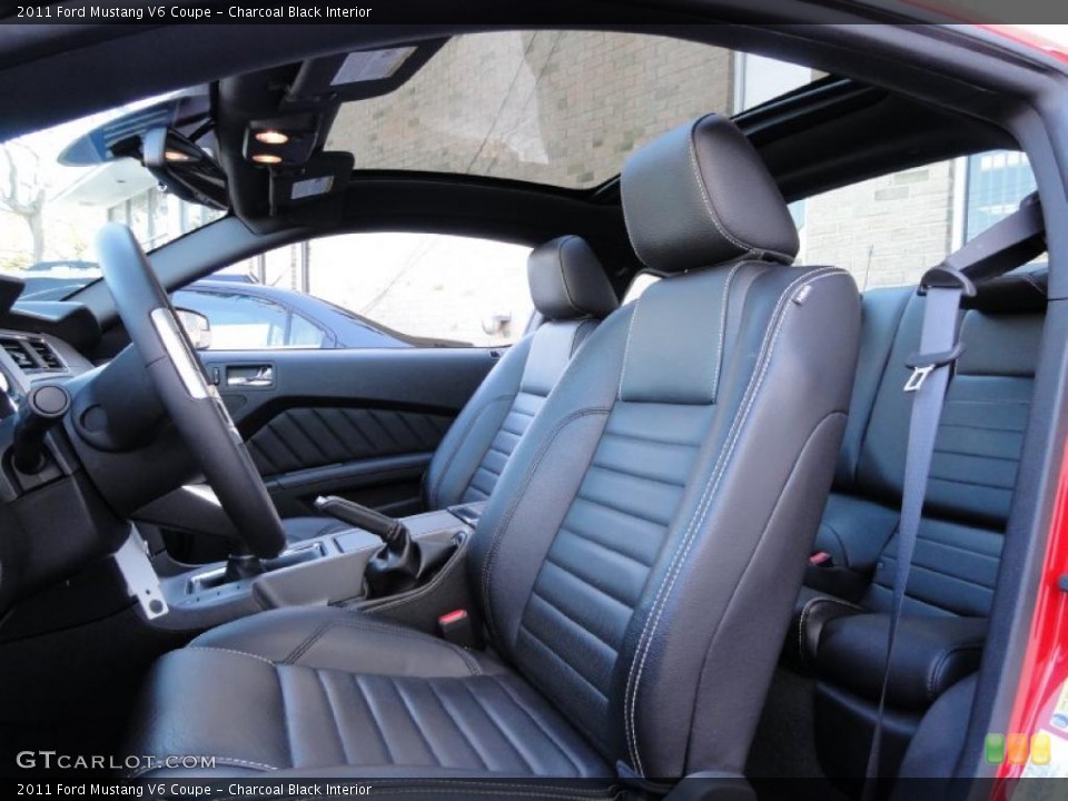 Charcoal Black Interior Sunroof for the 2011 Ford Mustang V6 Coupe #39865143