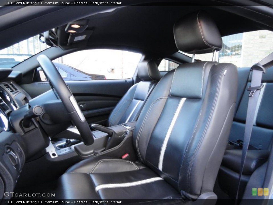 Charcoal Black/White Interior Photo for the 2010 Ford Mustang GT Premium Coupe #39865387