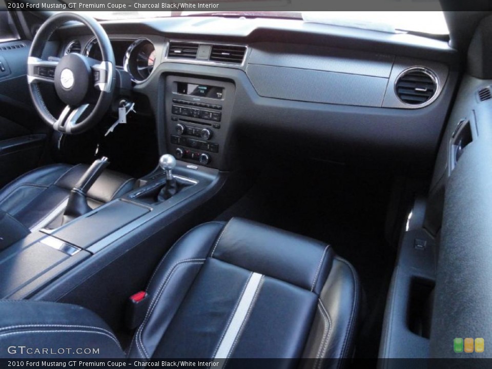 Charcoal Black/White Interior Dashboard for the 2010 Ford Mustang GT Premium Coupe #39865430