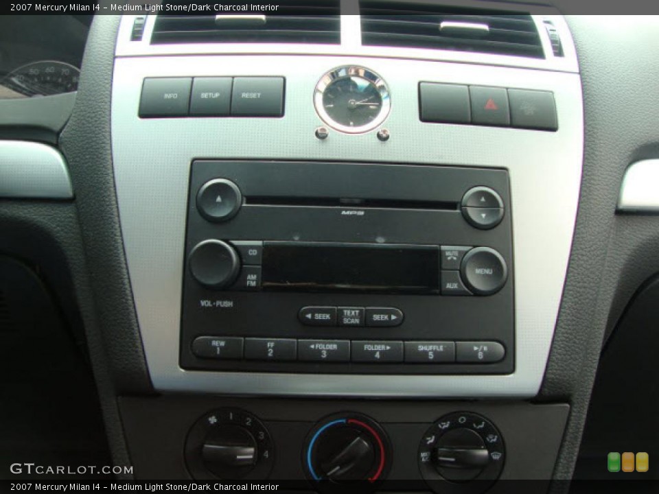 Medium Light Stone/Dark Charcoal Interior Controls for the 2007 Mercury Milan I4 #39866535