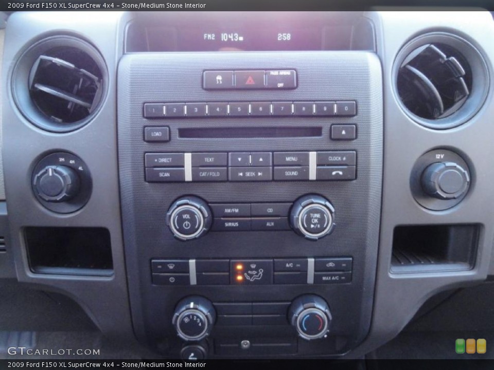 Stone/Medium Stone Interior Controls for the 2009 Ford F150 XL SuperCrew 4x4 #39869991
