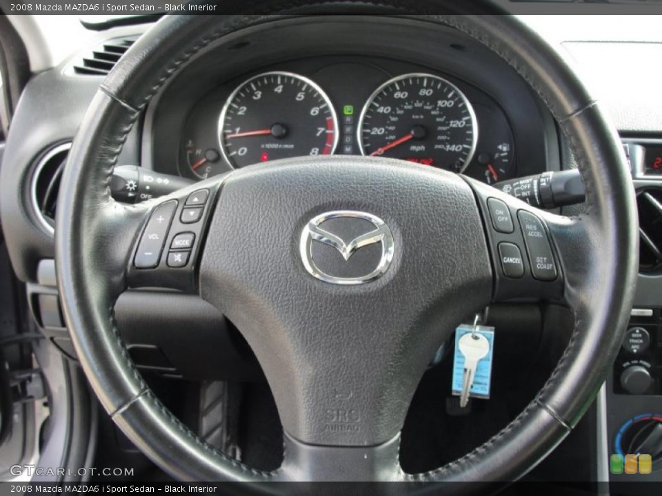 Black Interior Steering Wheel for the 2008 Mazda MAZDA6 i Sport Sedan #39872332