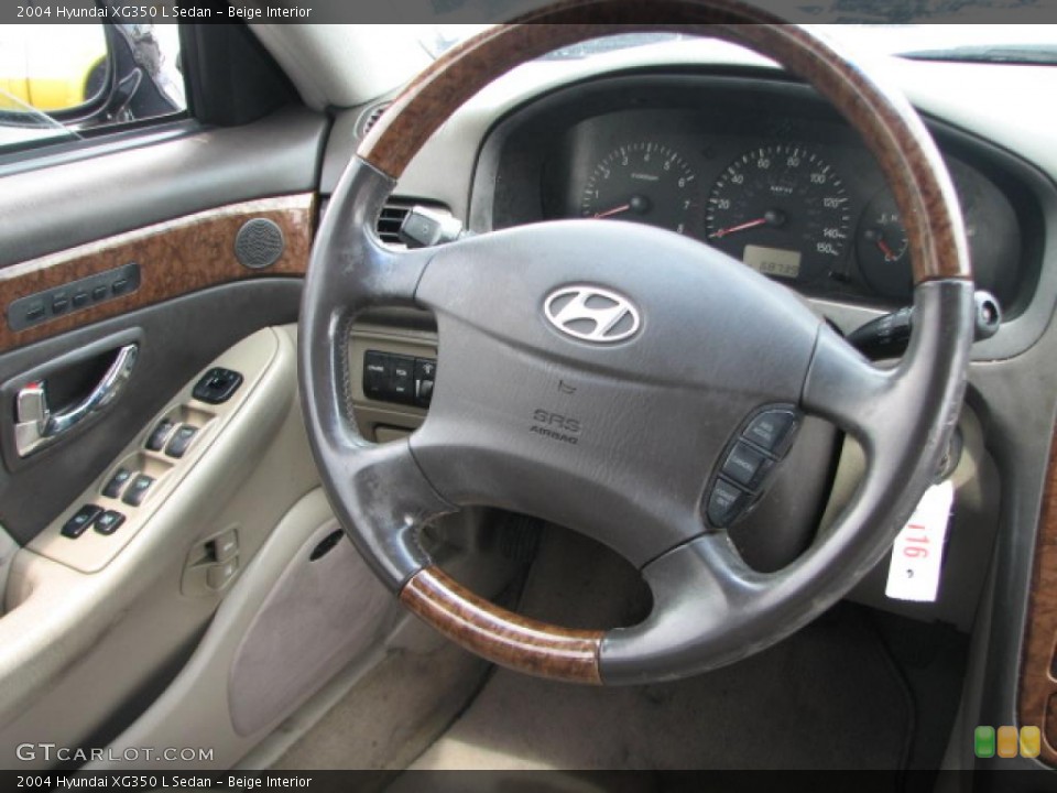 Beige Interior Steering Wheel for the 2004 Hyundai XG350 L Sedan #39886796
