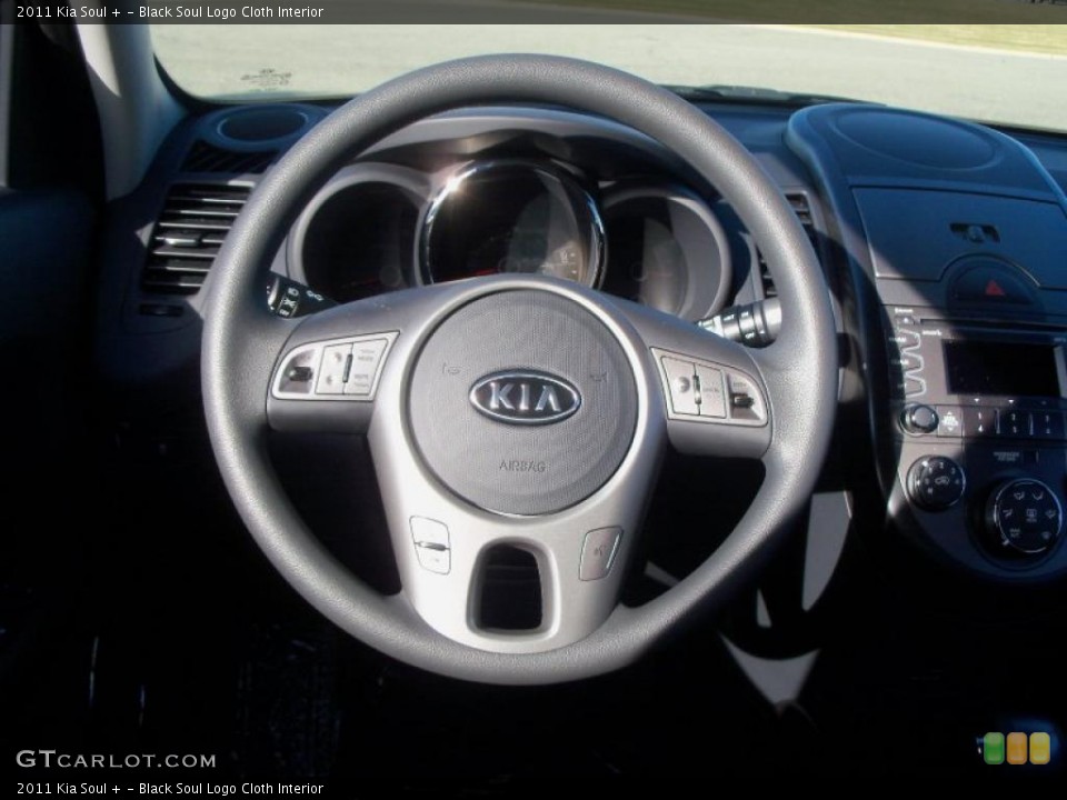 Black Soul Logo Cloth Interior Steering Wheel for the 2011 Kia Soul + #39890572