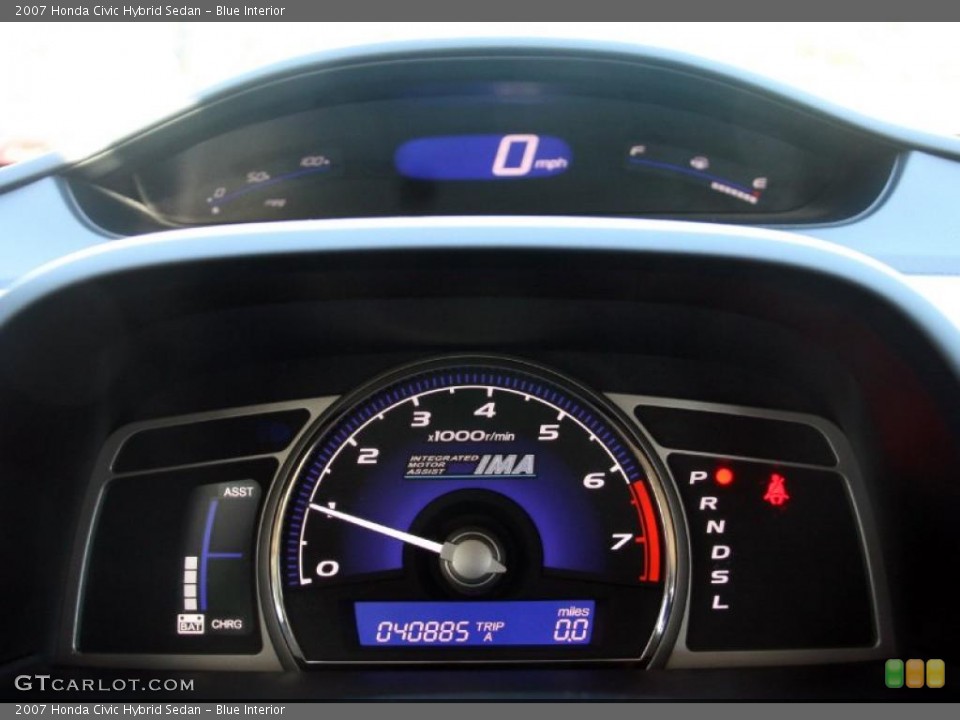 Blue Interior Gauges for the 2007 Honda Civic Hybrid Sedan #39891756