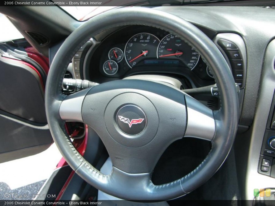 Ebony Black Interior Steering Wheel for the 2006 Chevrolet Corvette Convertible #39896063