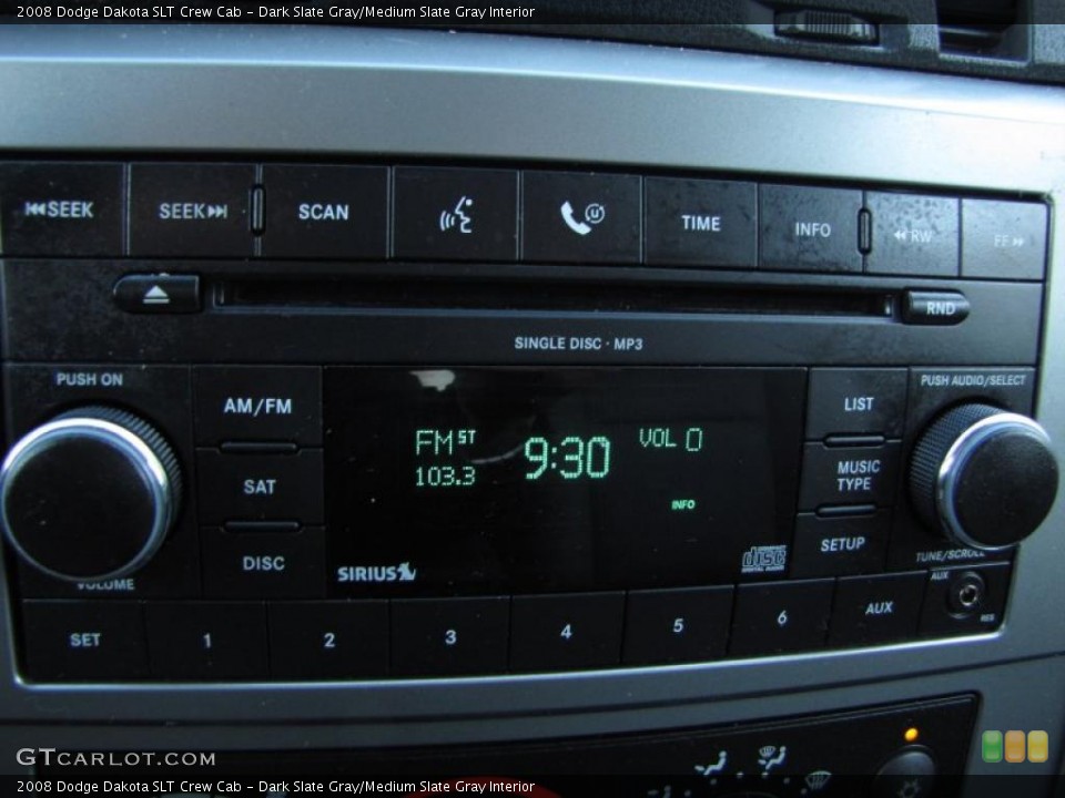 Dark Slate Gray/Medium Slate Gray Interior Controls for the 2008 Dodge Dakota SLT Crew Cab #39904831
