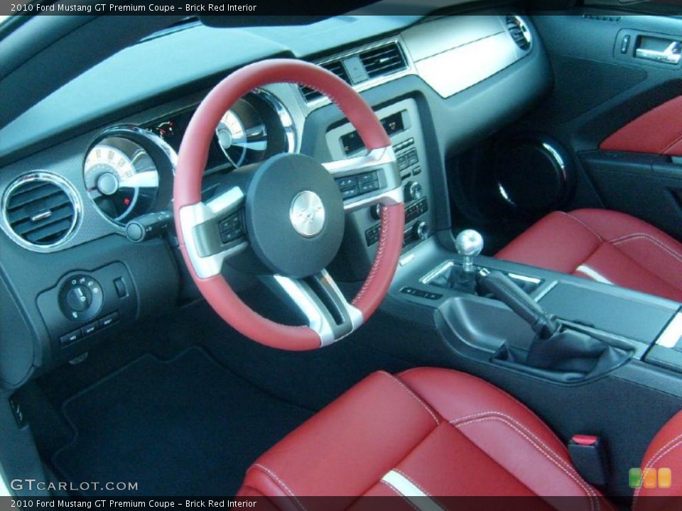 Brick Red Interior Prime Interior for the 2010 Ford Mustang GT Premium Coupe #39905851