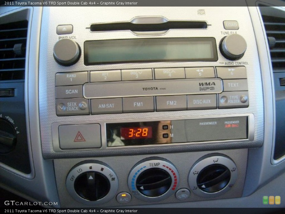 Graphite Gray Interior Controls for the 2011 Toyota Tacoma V6 TRD Sport Double Cab 4x4 #39906107