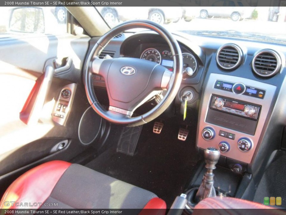 SE Red Leather/Black Sport Grip Interior Dashboard for the 2008 Hyundai Tiburon SE #39907359