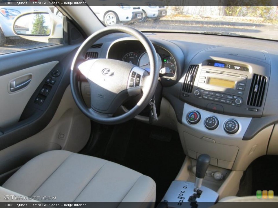 Beige Interior Dashboard for the 2008 Hyundai Elantra GLS Sedan #39907807