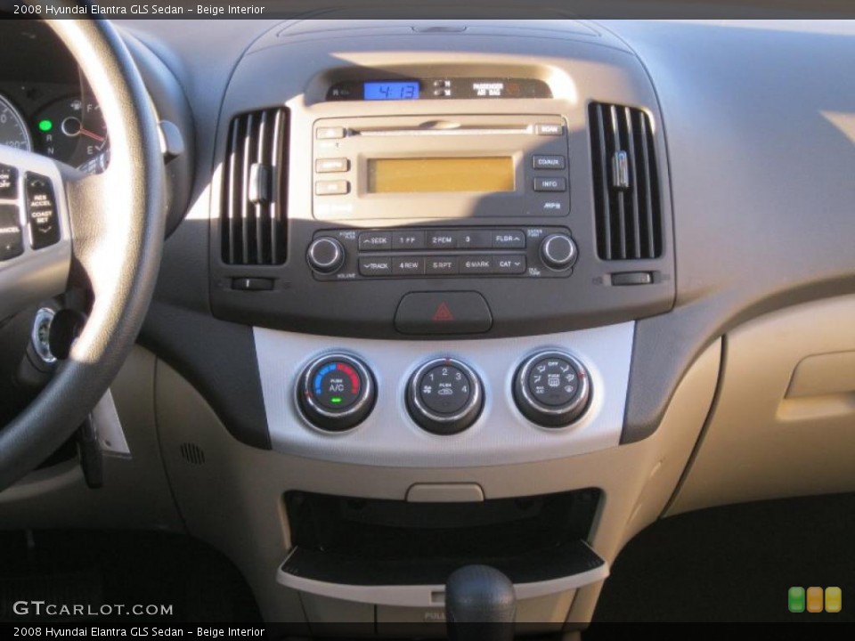 Beige Interior Controls for the 2008 Hyundai Elantra GLS Sedan #39908015