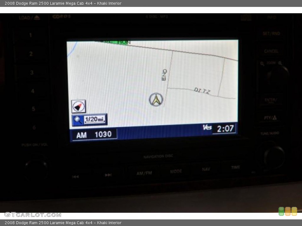 Khaki Interior Navigation for the 2008 Dodge Ram 2500 Laramie Mega Cab 4x4 #39910735