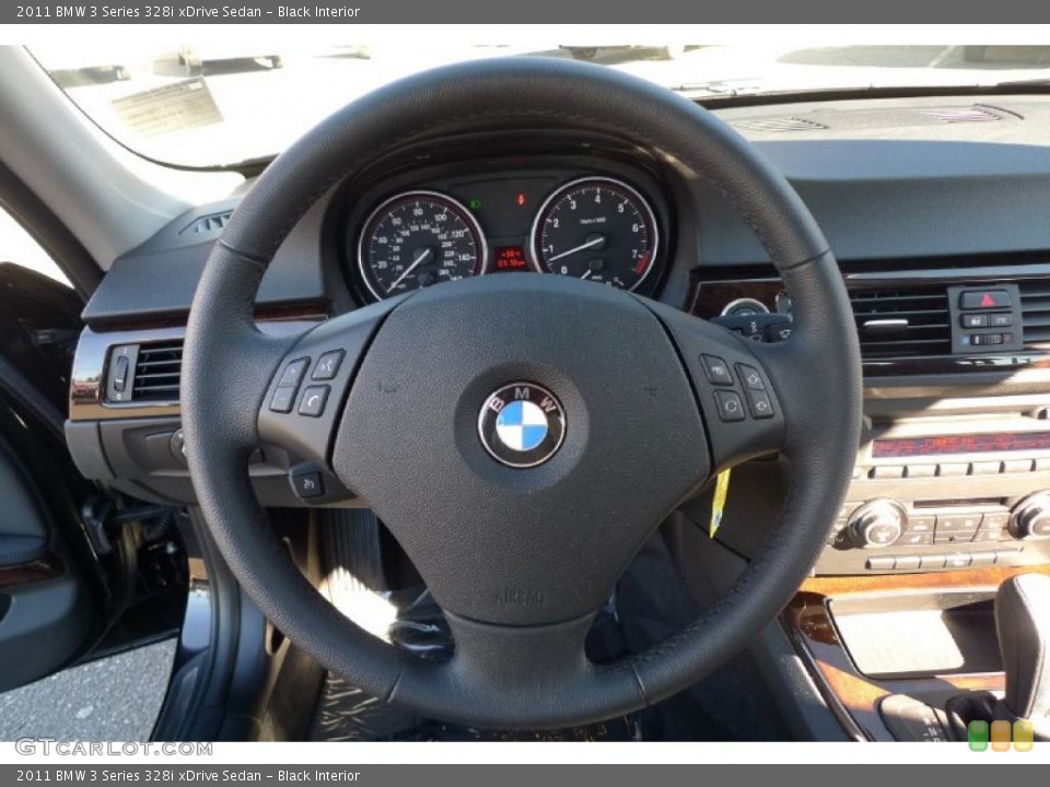 Black Interior Steering Wheel for the 2011 BMW 3 Series 328i xDrive Sedan #39917255