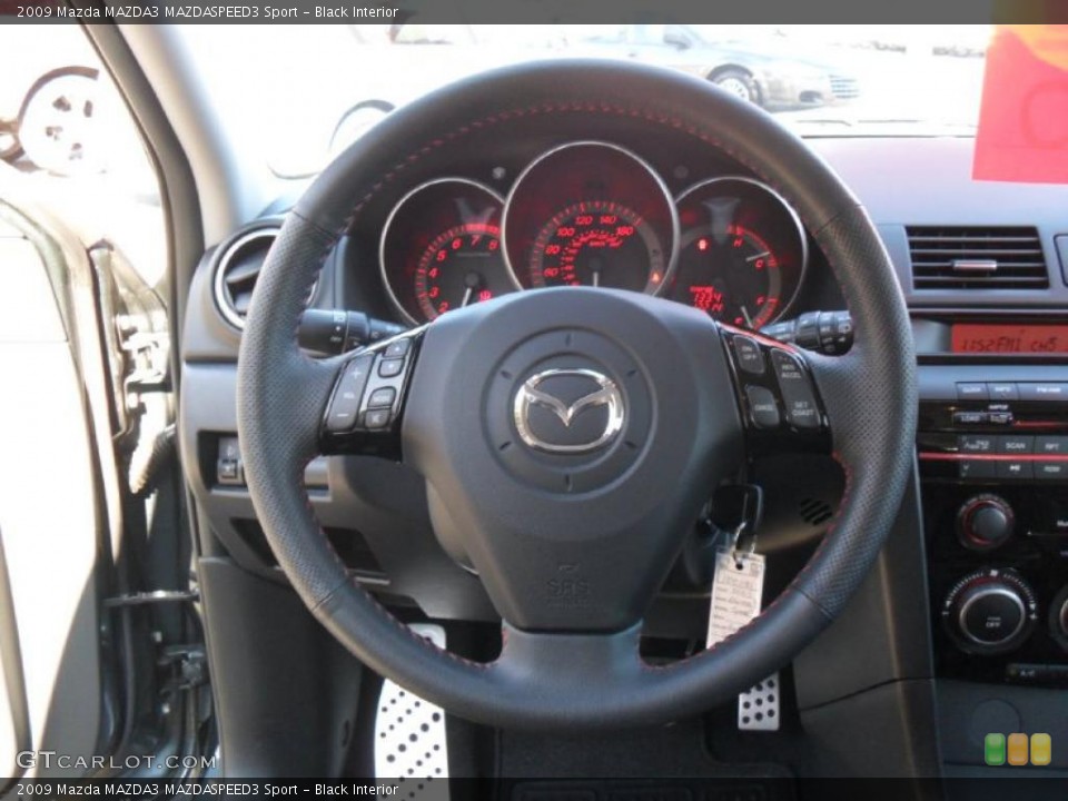Black Interior Steering Wheel for the 2009 Mazda MAZDA3 MAZDASPEED3 Sport #39929272