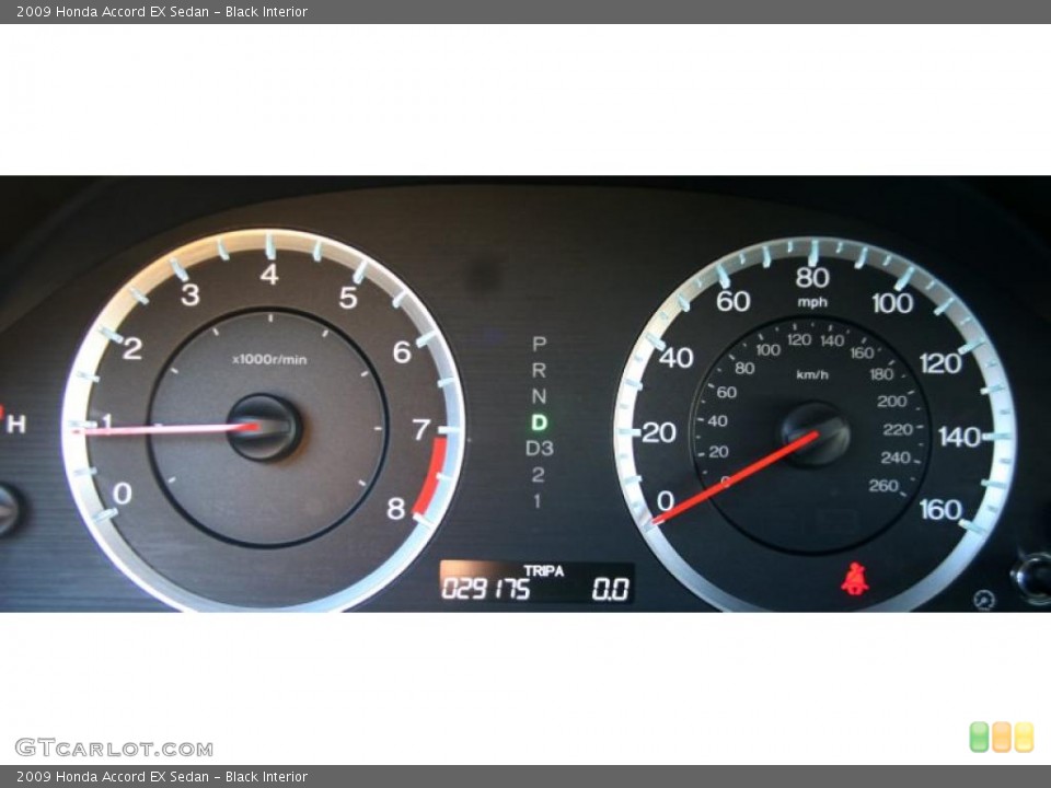 Black Interior Gauges for the 2009 Honda Accord EX Sedan #39929740