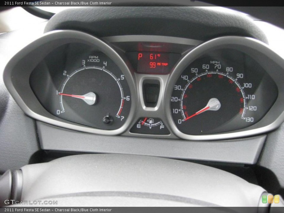 Charcoal Black/Blue Cloth Interior Gauges for the 2011 Ford Fiesta SE Sedan #39938004