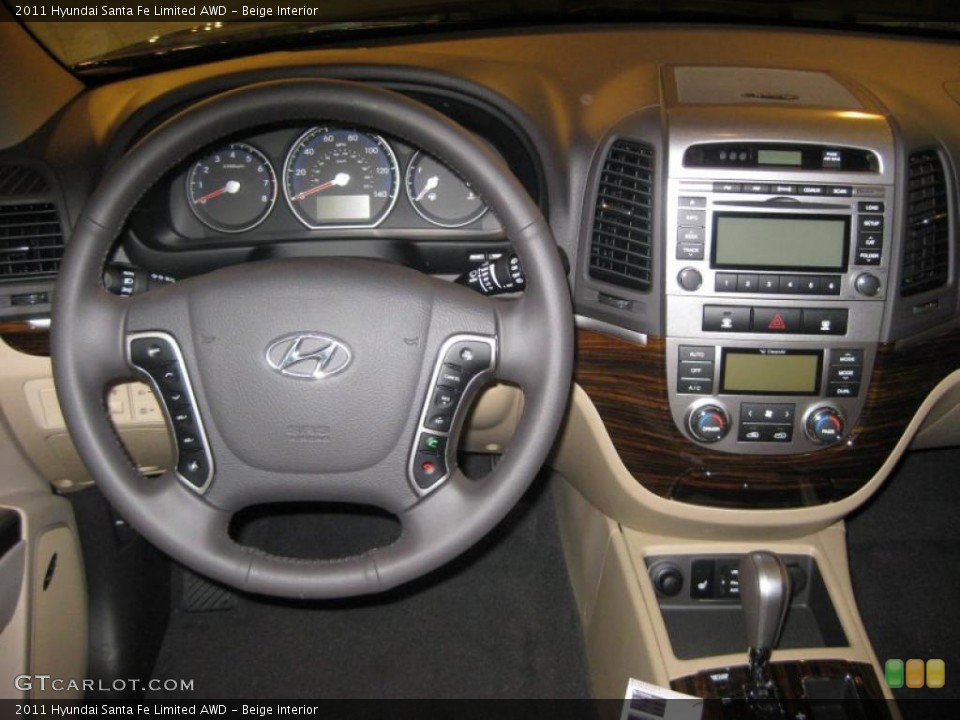 Beige Interior Dashboard for the 2011 Hyundai Santa Fe Limited AWD #39939032