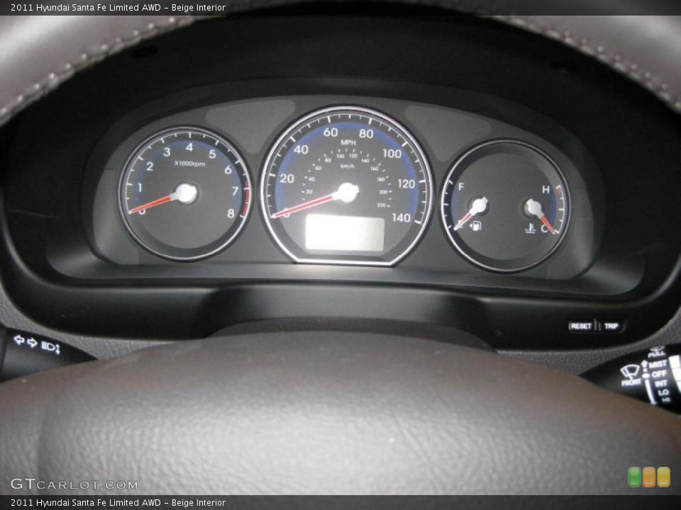 Beige Interior Gauges for the 2011 Hyundai Santa Fe Limited AWD #39939072