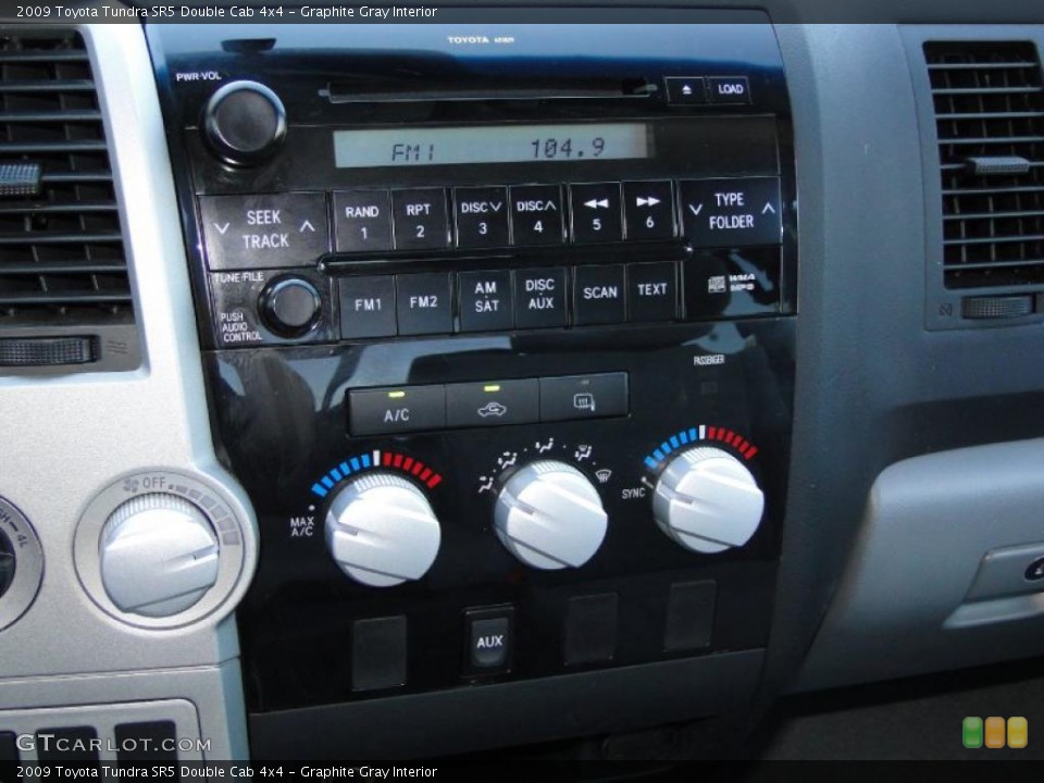 Graphite Gray Interior Controls for the 2009 Toyota Tundra SR5 Double Cab 4x4 #39939128