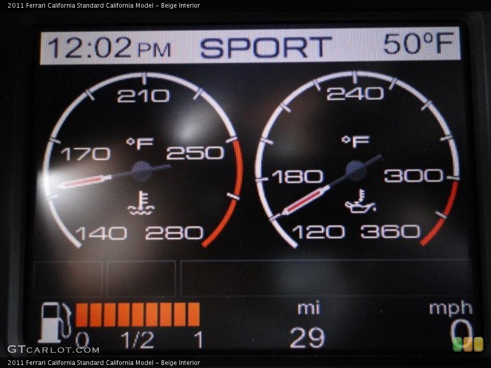 Beige Interior Gauges for the 2011 Ferrari California  #39947942
