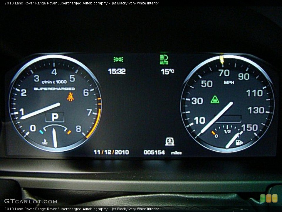 Jet Black/Ivory White Interior Gauges for the 2010 Land Rover Range Rover Supercharged Autobiography #39950618