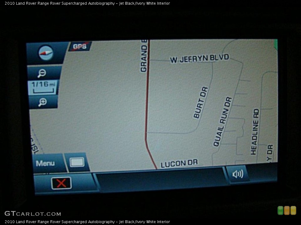 Jet Black/Ivory White Interior Navigation for the 2010 Land Rover Range Rover Supercharged Autobiography #39950662