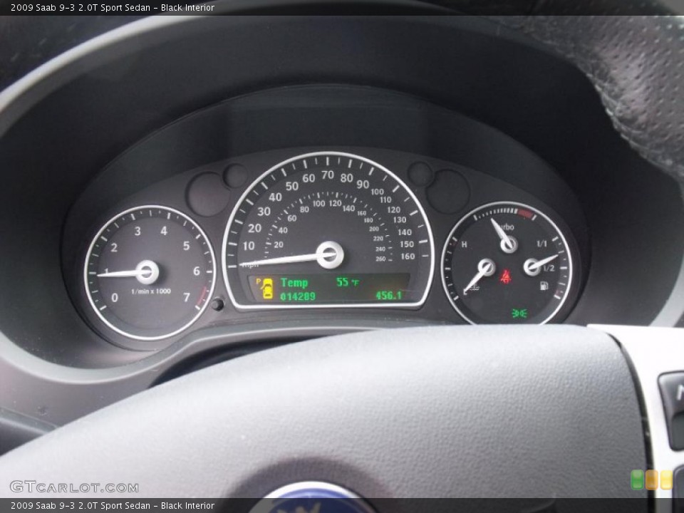 Black Interior Gauges for the 2009 Saab 9-3 2.0T Sport Sedan #39966910