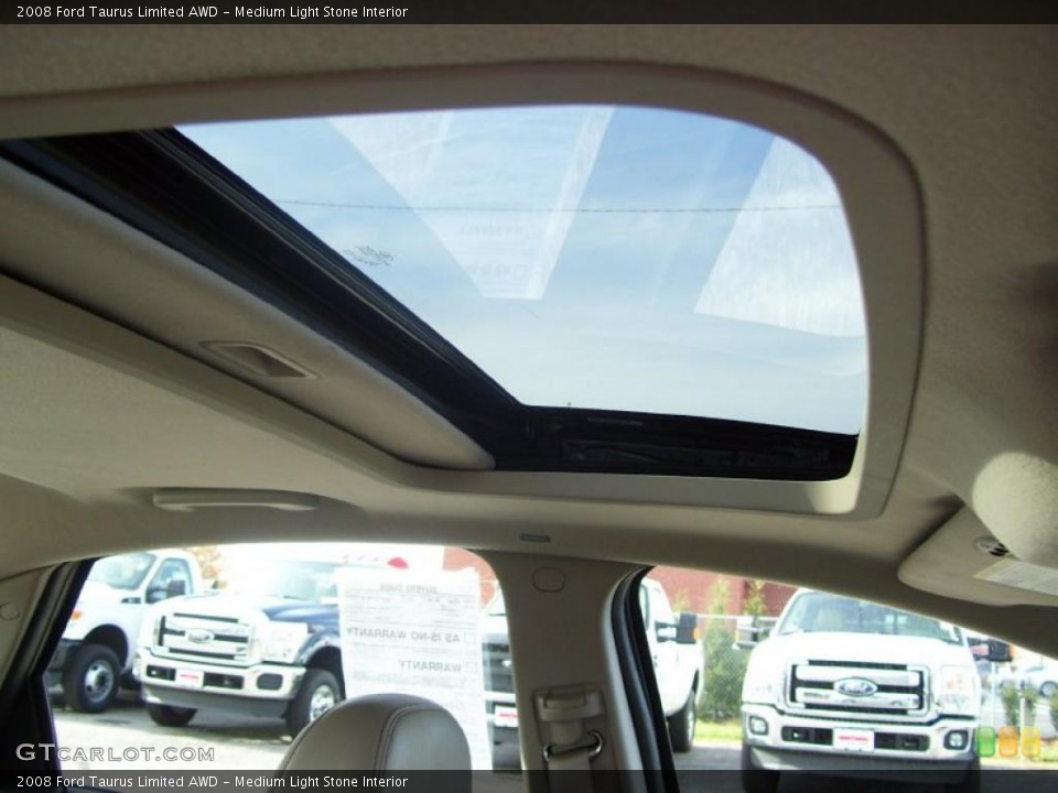Medium Light Stone Interior Sunroof for the 2008 Ford Taurus Limited AWD #39967626