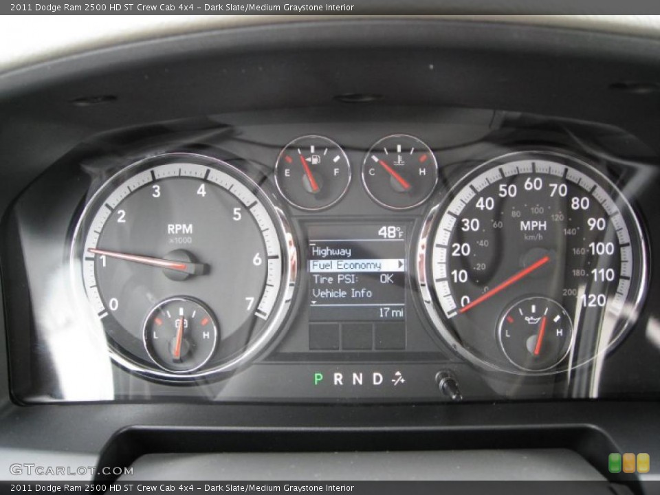 Dark Slate/Medium Graystone Interior Gauges for the 2011 Dodge Ram 2500 HD ST Crew Cab 4x4 #39970116