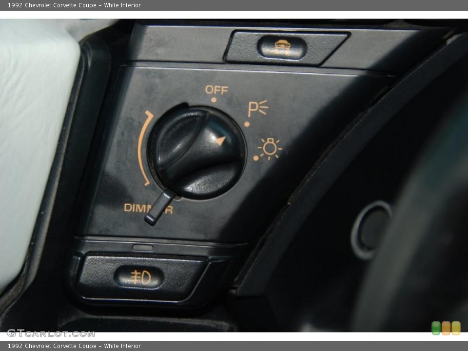 White Interior Controls for the 1992 Chevrolet Corvette Coupe #39970140
