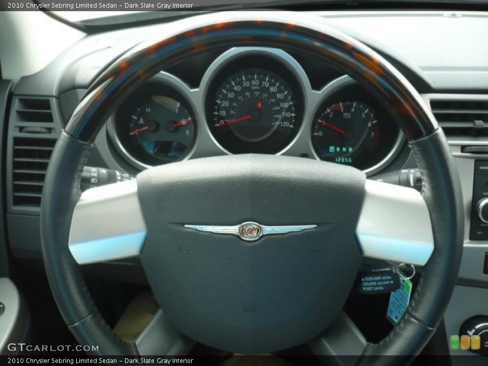 Dark Slate Gray Interior Steering Wheel for the 2010 Chrysler Sebring Limited Sedan #39971476