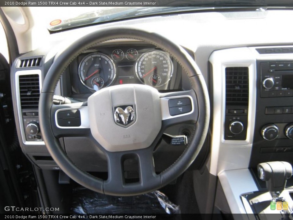 Dark Slate/Medium Graystone Interior Steering Wheel for the 2010 Dodge Ram 1500 TRX4 Crew Cab 4x4 #39973048