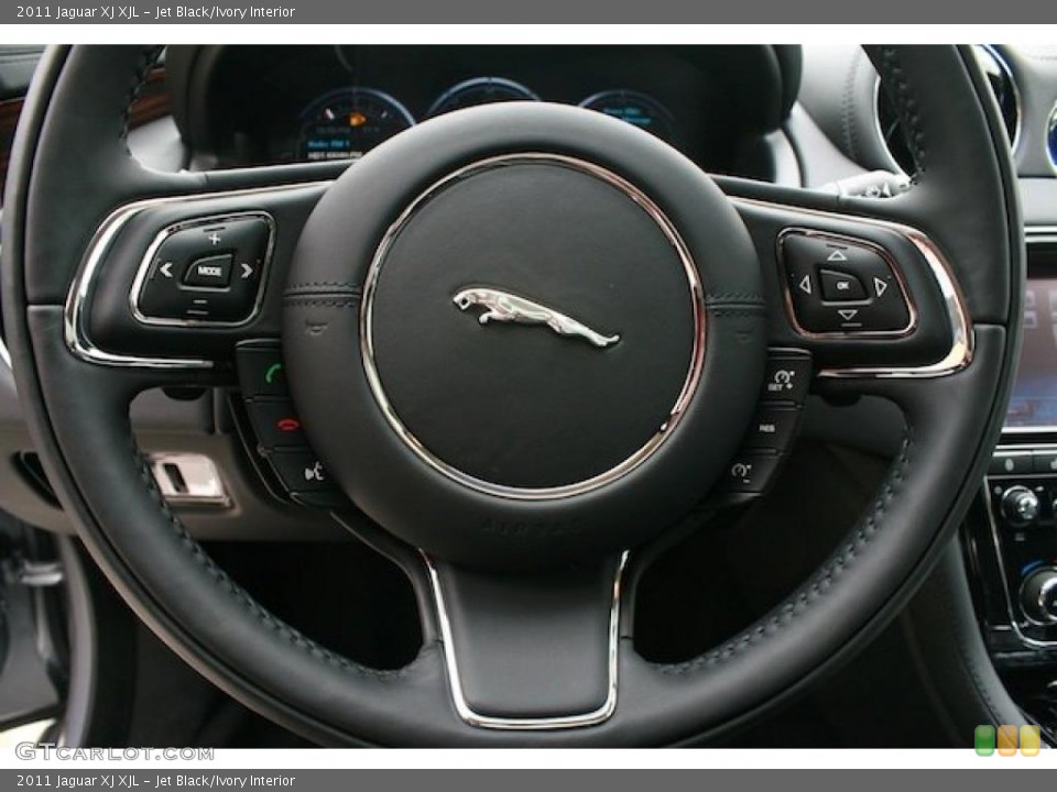 Jet Black/Ivory Interior Steering Wheel for the 2011 Jaguar XJ XJL #39982116