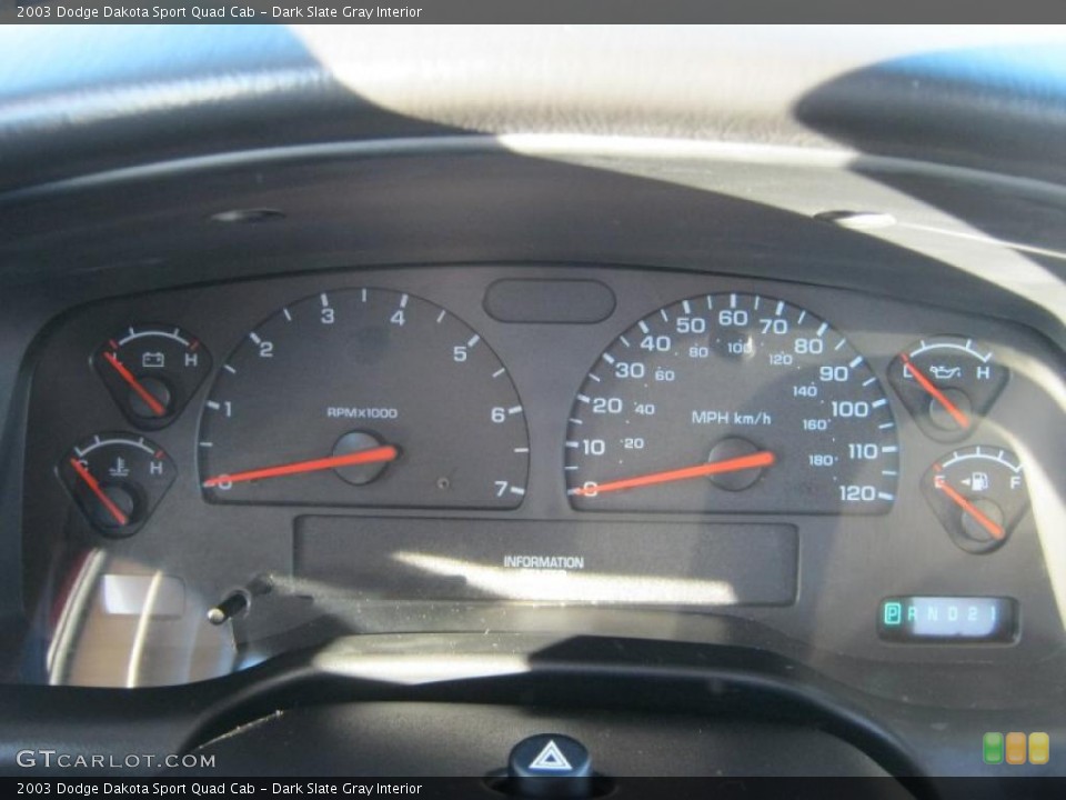 Dark Slate Gray Interior Gauges for the 2003 Dodge Dakota Sport Quad Cab #39993780