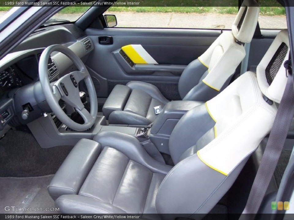 Saleen Grey/White/Yellow Interior Photo for the 1989 Ford Mustang Saleen SSC Fastback #39998380