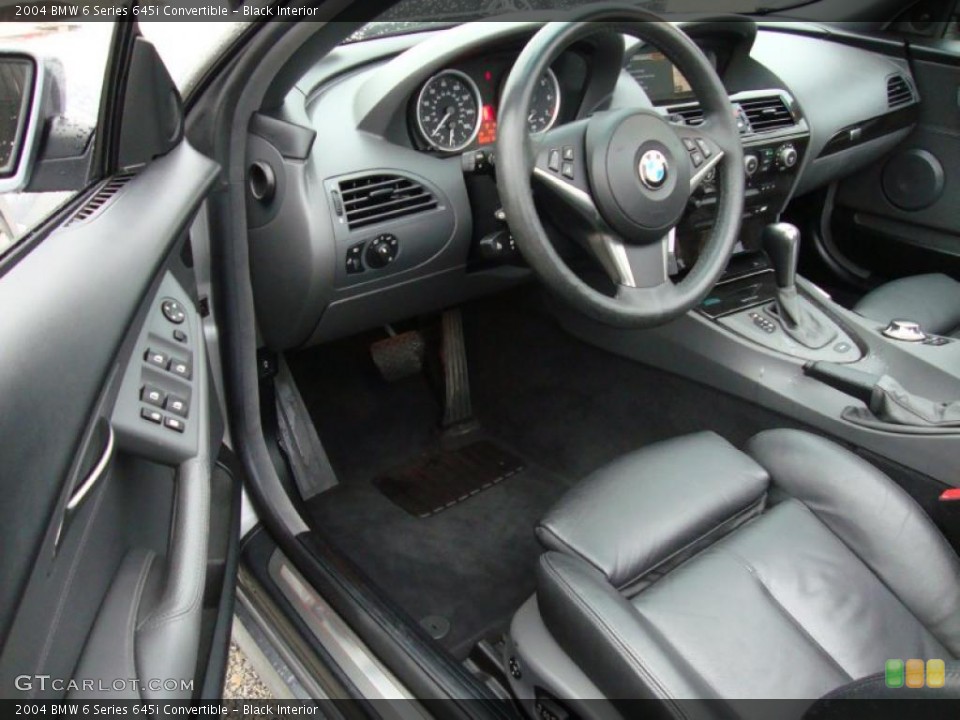 Black Interior Prime Interior for the 2004 BMW 6 Series 645i Convertible #40017138