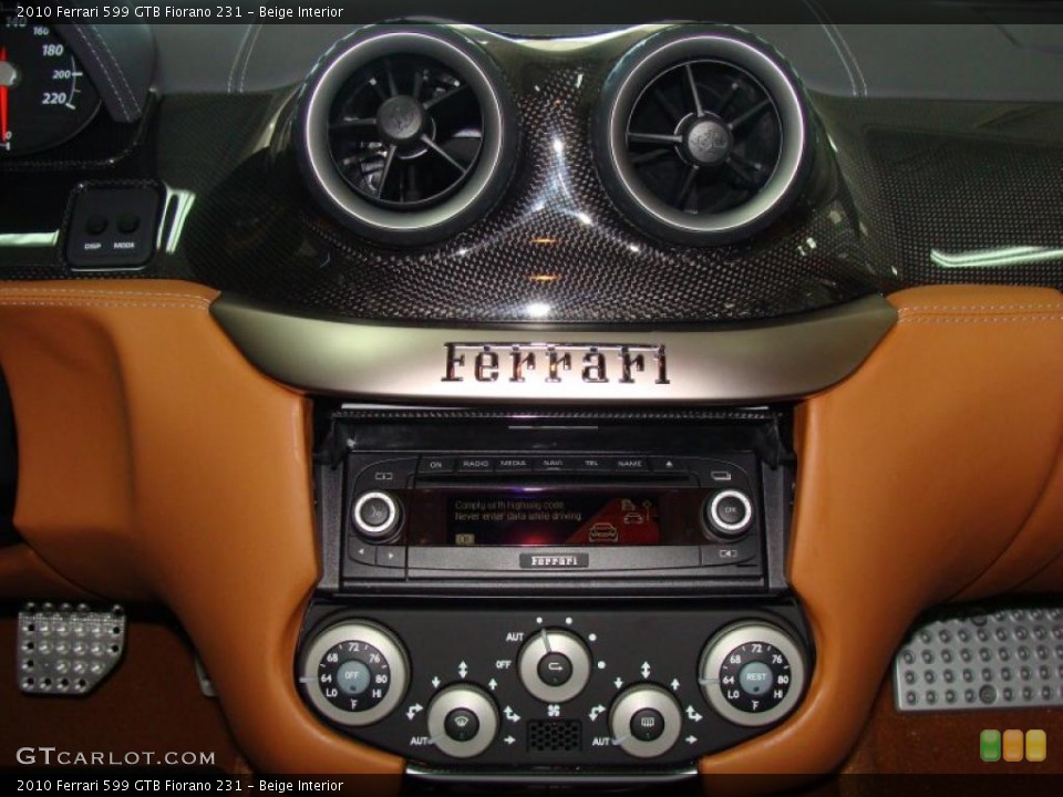 Beige Interior Controls for the 2010 Ferrari 599 GTB Fiorano 231 #40032914