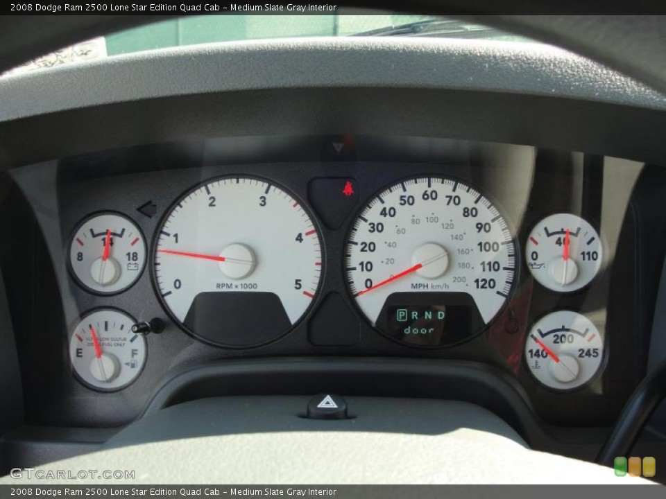 Medium Slate Gray Interior Gauges for the 2008 Dodge Ram 2500 Lone Star Edition Quad Cab #40037062
