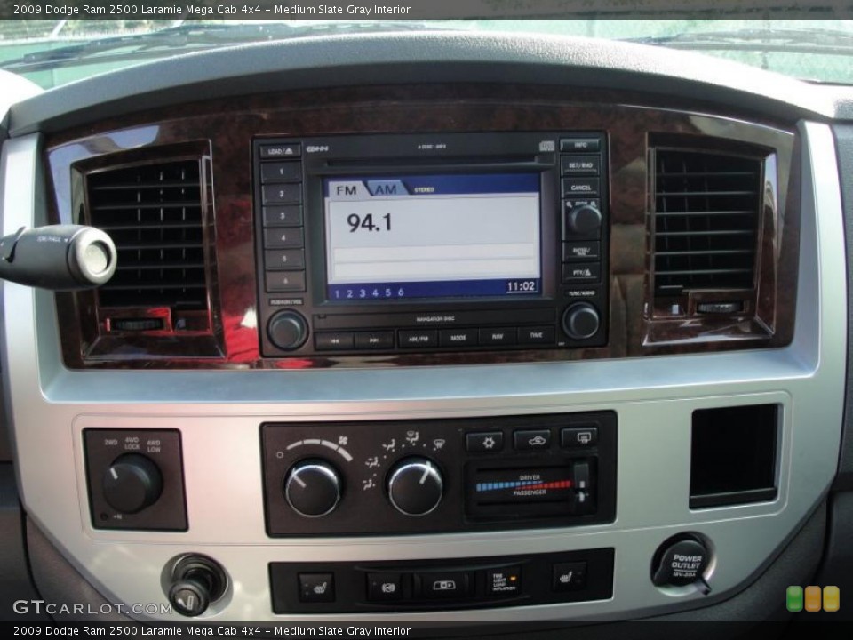 Medium Slate Gray Interior Controls for the 2009 Dodge Ram 2500 Laramie Mega Cab 4x4 #40038154