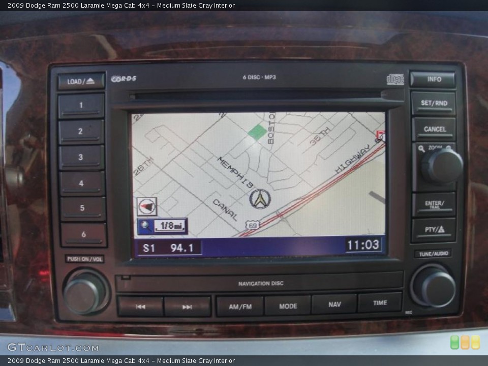 Medium Slate Gray Interior Navigation for the 2009 Dodge Ram 2500 Laramie Mega Cab 4x4 #40038186