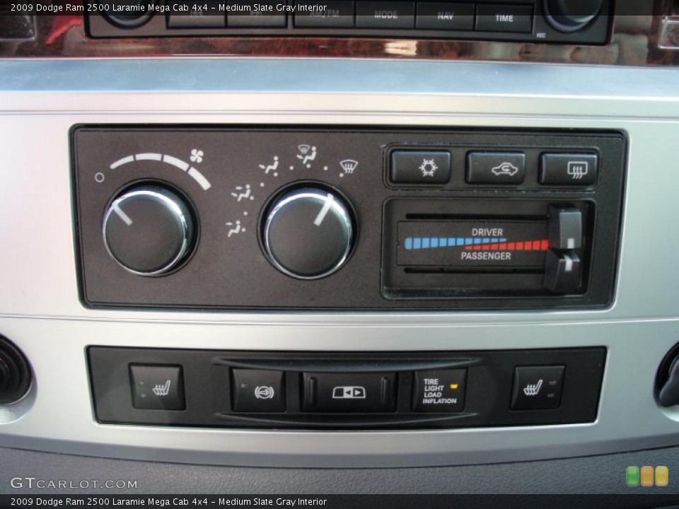 Medium Slate Gray Interior Controls for the 2009 Dodge Ram 2500 Laramie Mega Cab 4x4 #40038198