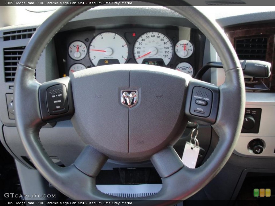 Medium Slate Gray Interior Steering Wheel for the 2009 Dodge Ram 2500 Laramie Mega Cab 4x4 #40038229