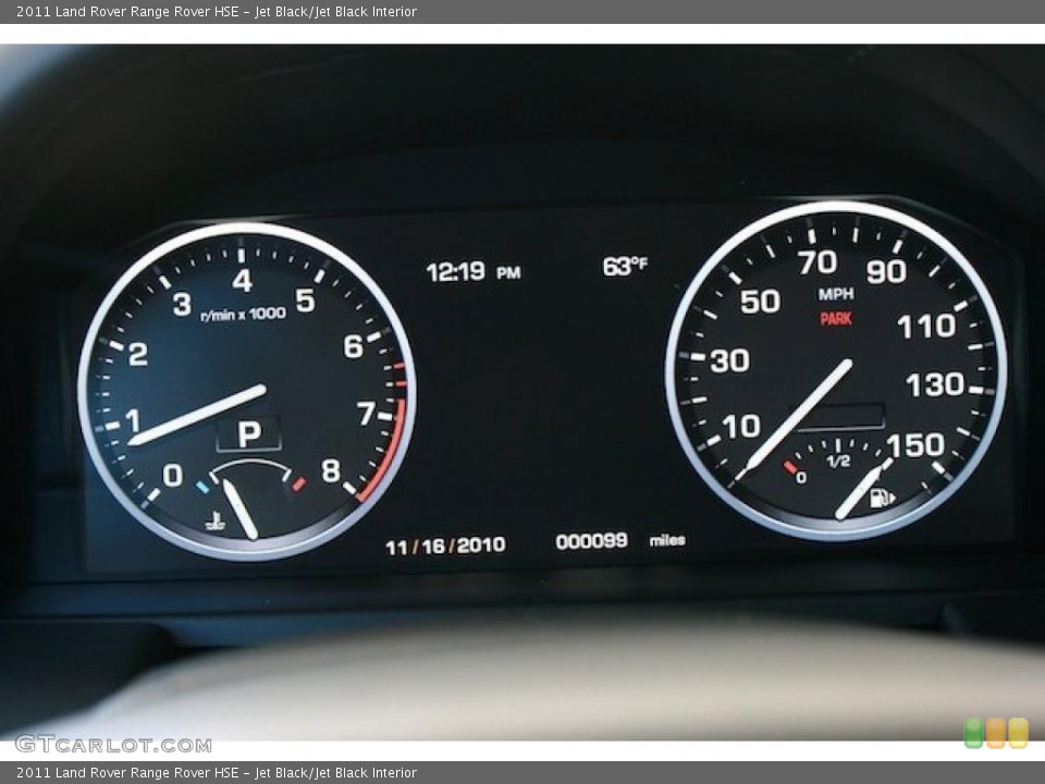 Jet Black/Jet Black Interior Gauges for the 2011 Land Rover Range Rover HSE #40047994