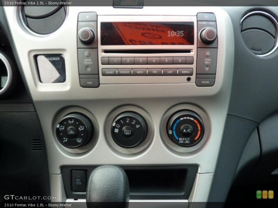 Ebony Interior Controls for the 2010 Pontiac Vibe 1.8L #40049570