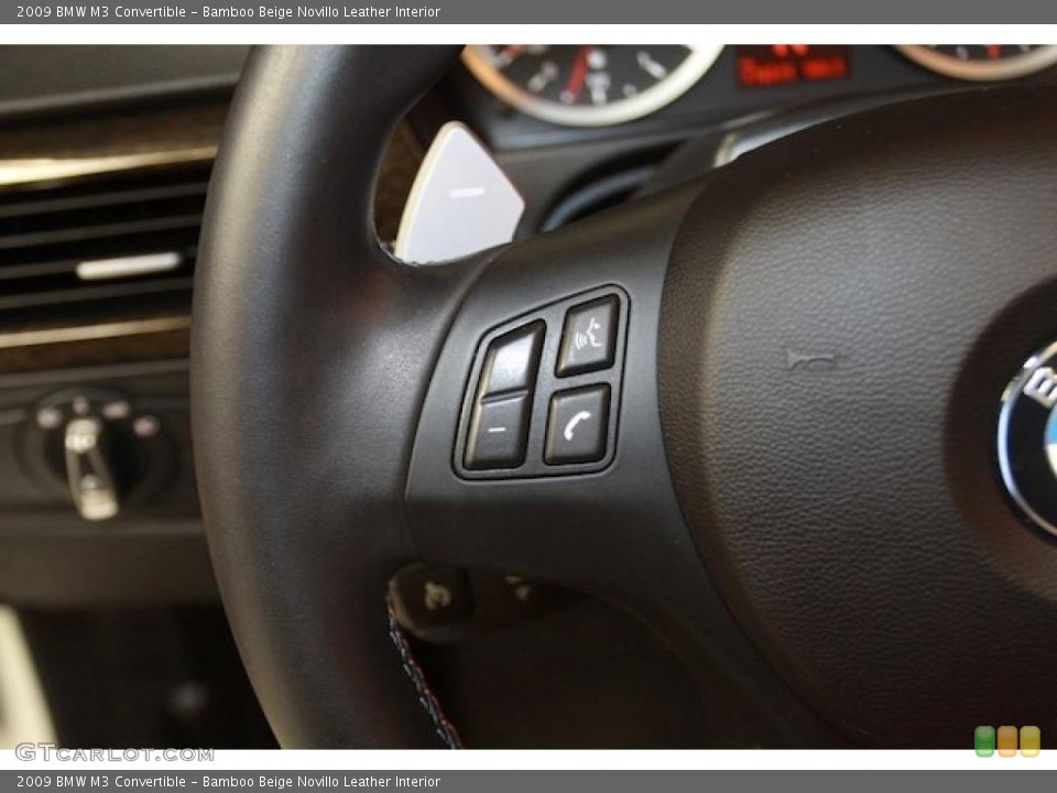 Bamboo Beige Novillo Leather Interior Controls for the 2009 BMW M3 Convertible #40059587