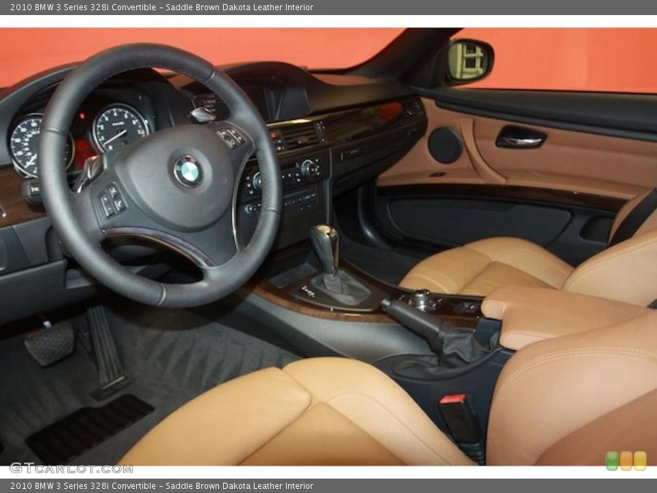 Saddle Brown Dakota Leather Interior Prime Interior for the 2010 BMW 3 Series 328i Convertible #40059871