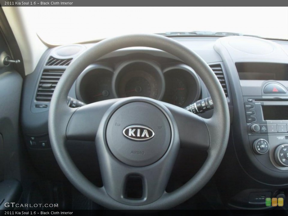 Black Cloth Interior Steering Wheel for the 2011 Kia Soul 1.6 #40075519