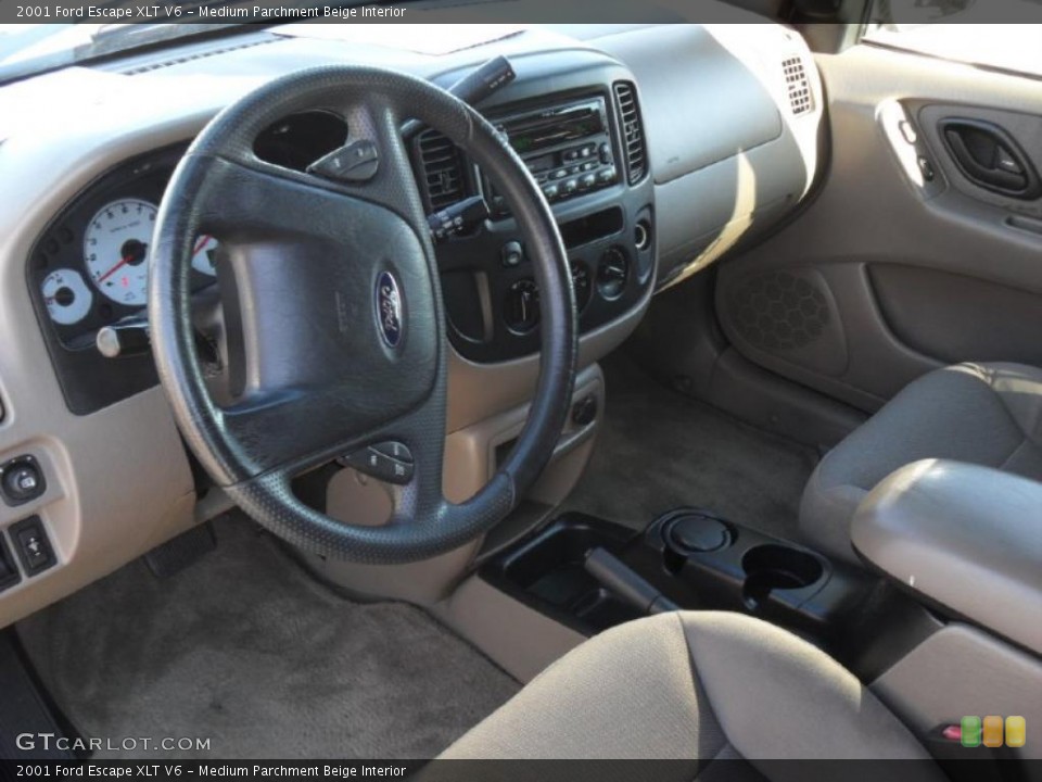 Medium Parchment Beige Interior Prime Interior for the 2001 Ford Escape XLT V6 #40079911